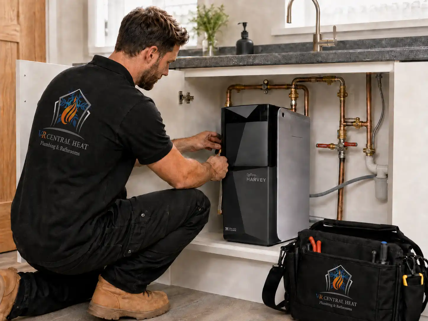 VR Central Heat water softener installation